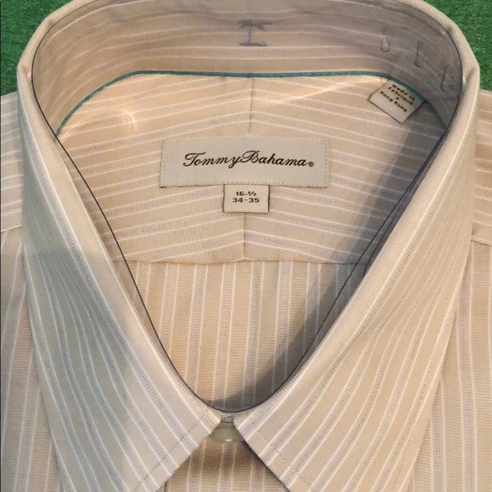 Tommy Bahama beige taupe  dress shirt - Picture 2 of 4